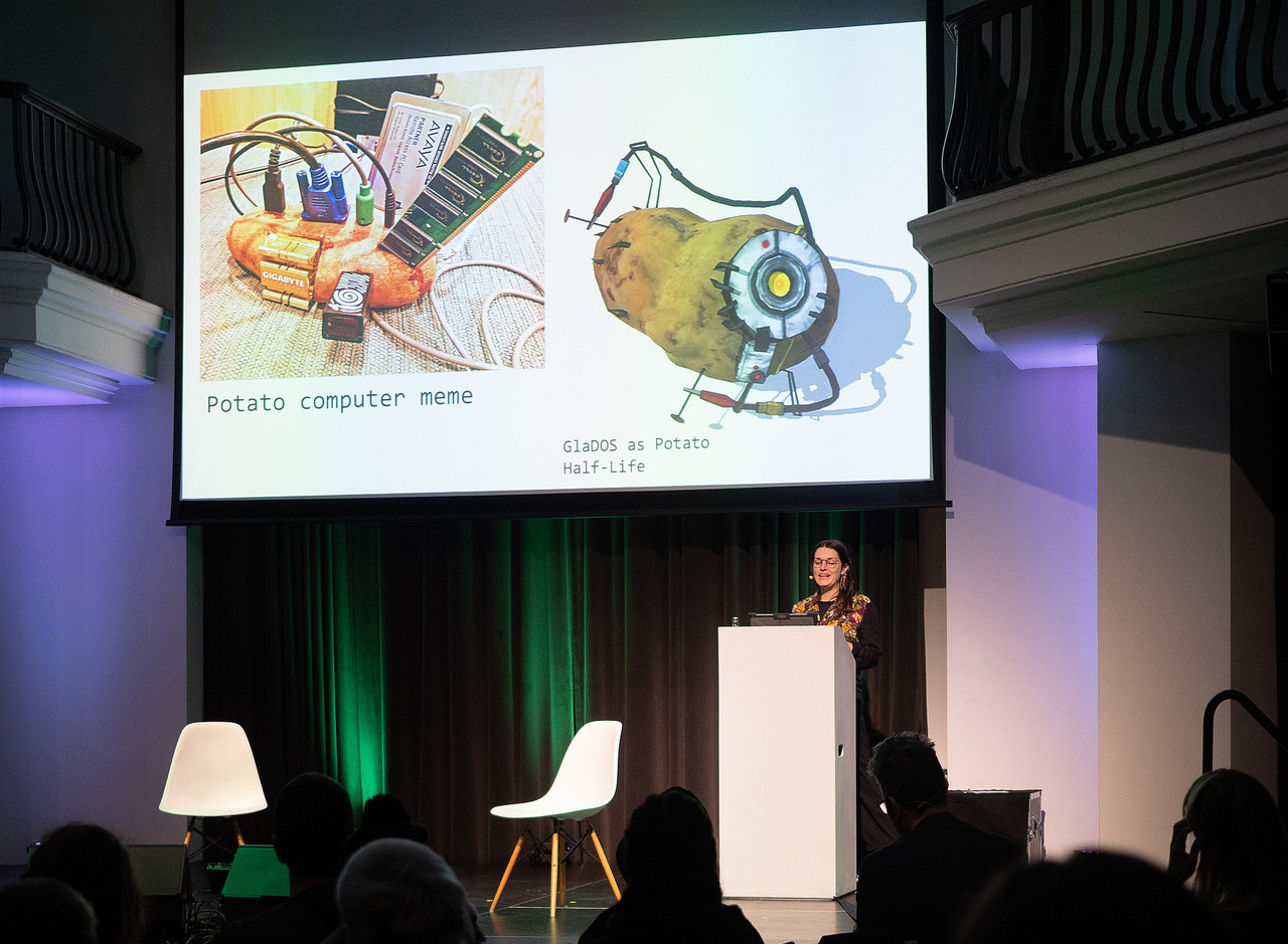 Becca Rose presenting the Potato Computer Club at the 2023 Research Networking Day.
