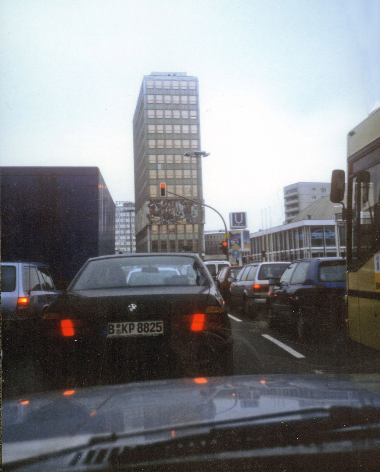 Driving towards early venue Haus des Lehres at Berlin Alexanderplatz.