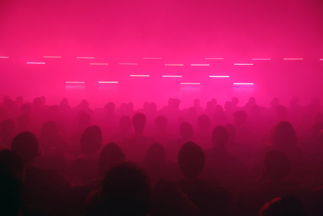 Tim Hecker with lights by MFO during Technosphärenklänge #1 at HKW, Berlin.