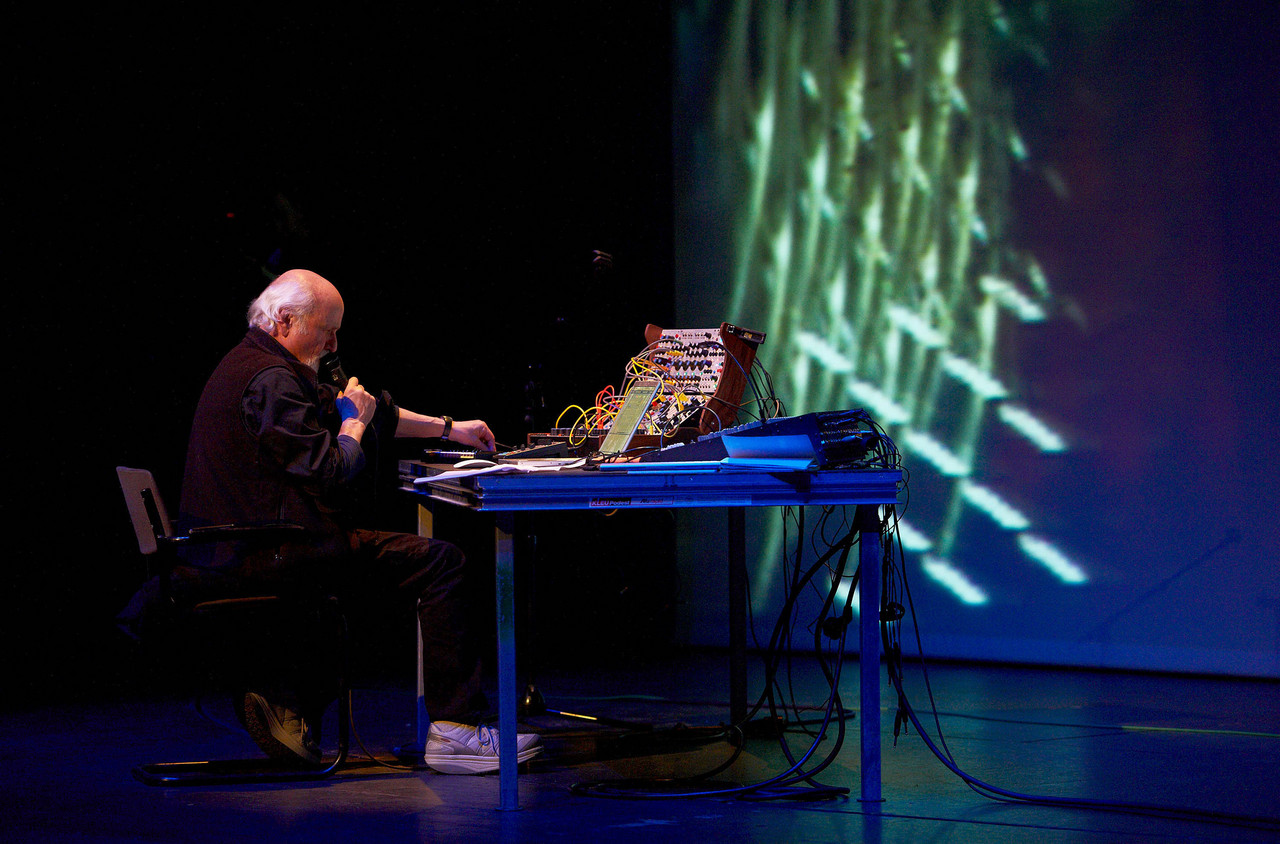 Electronic music pioneer Morton Subotnick with his Buchla at CTM 2011.