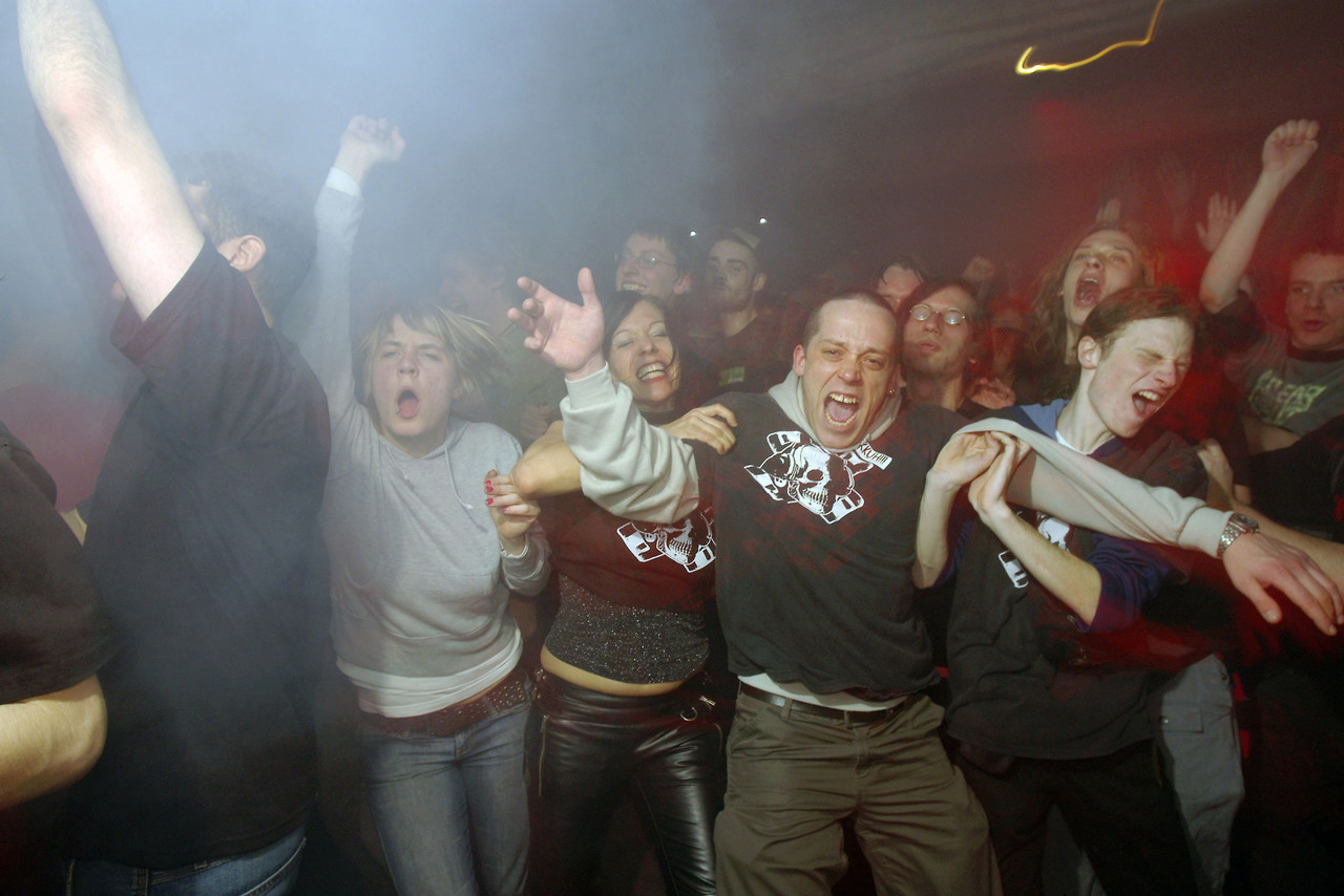 An enthused crowd at CTM's Wasted nights, Maria am Ostbahnhof.